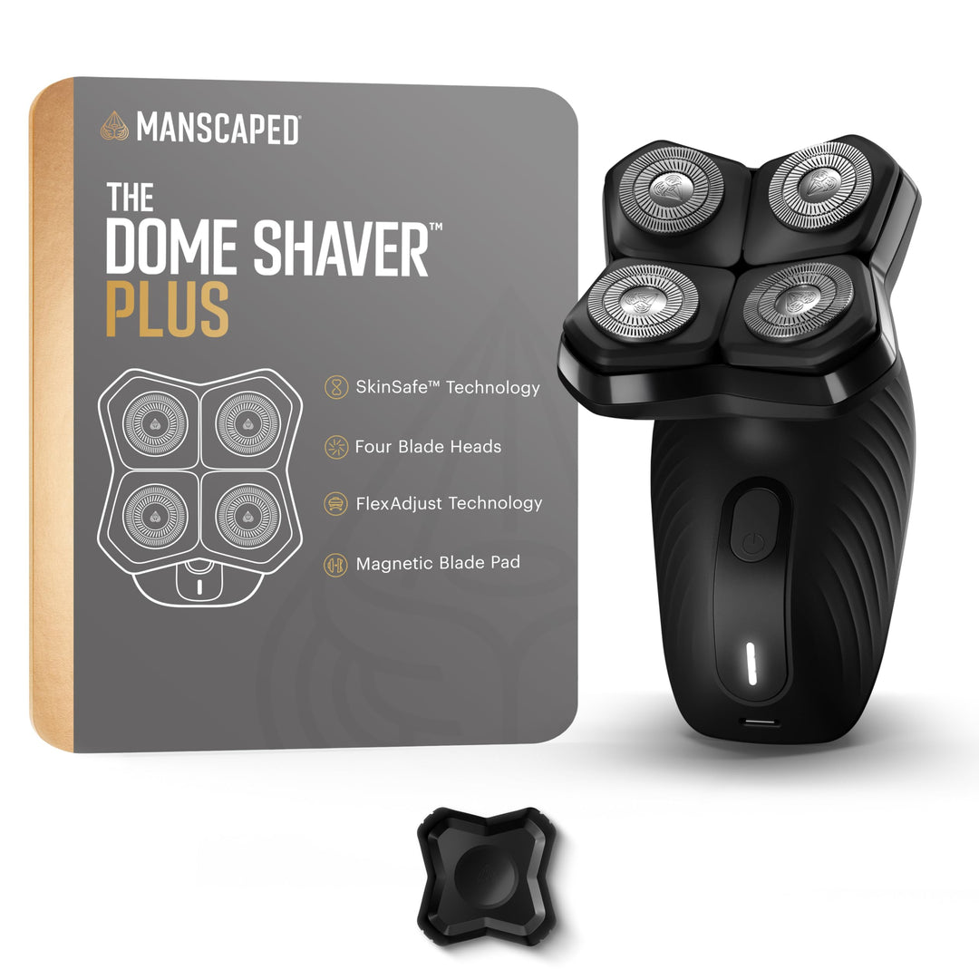 MANSCAPED The Dome Shaver Plus Herren Kopfrasierer – Vier Doppelspur-Rotationsklingen mit SkinSafe &amp;