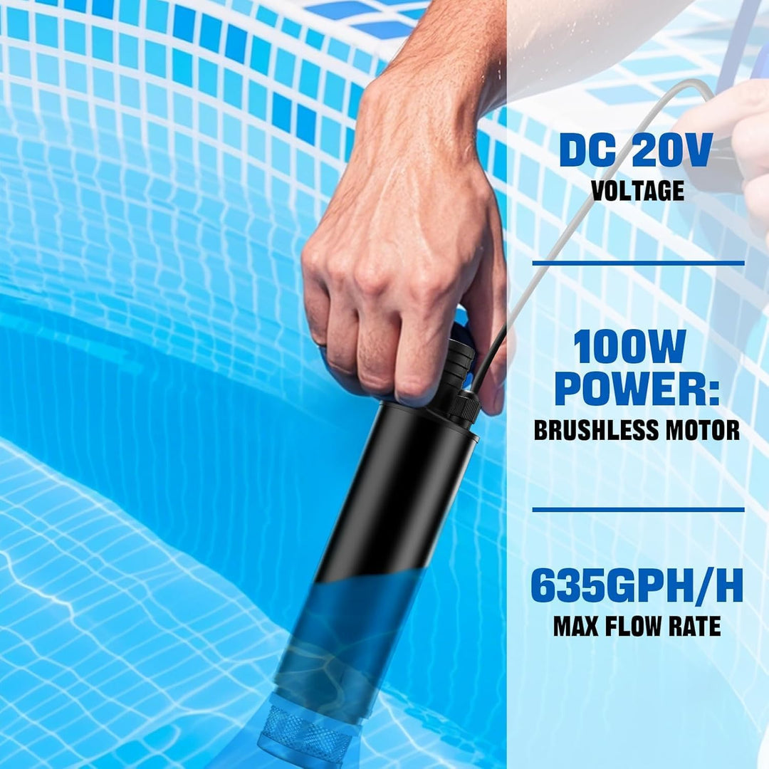 Wasser Pumpe Sumpf Pumpe for Einhell 18V Akku, Tauchpumpe für Campingwannen, Garten, Wohnmobil, Teic