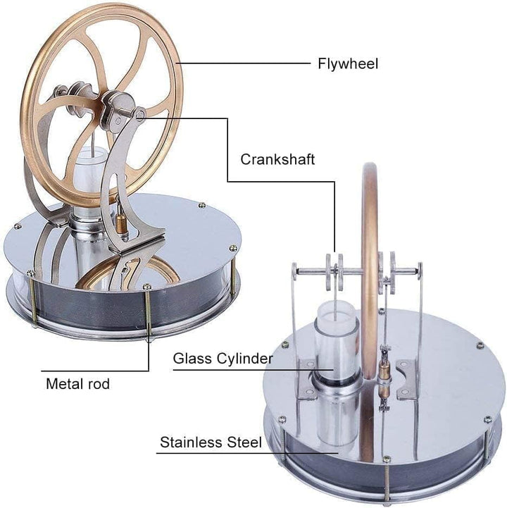 Fictory Niedertemperatur Stirlingmotor, Dampfmaschine Modell, 1 STÜCK Stirlingmotor Motor Hand wärme