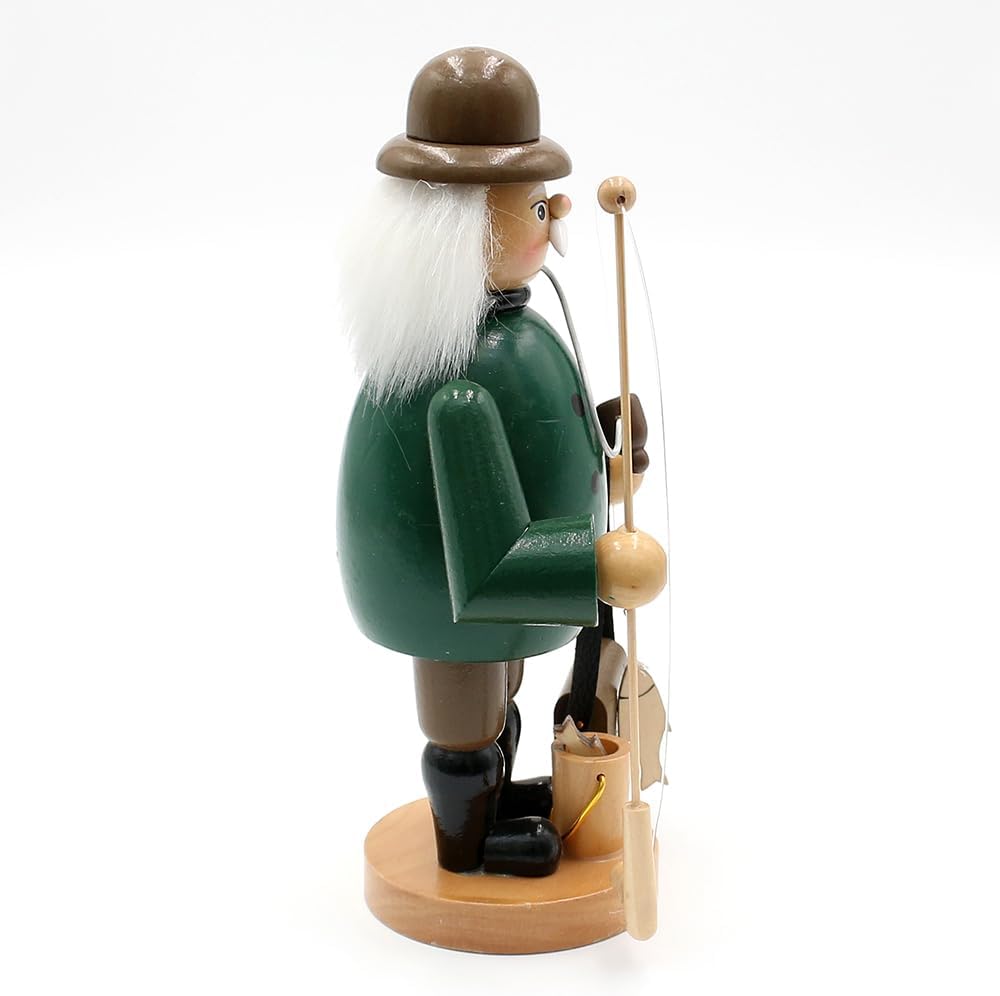 Dekohelden24 Holz Räuchermann als Angler, L/B/H 11,5 x 11 x 20 cm, Angler