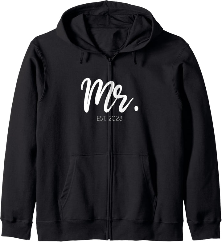 Hochzeits-Geschenk Mr. Est. 2023 Bräutigam Kapuzenjacke