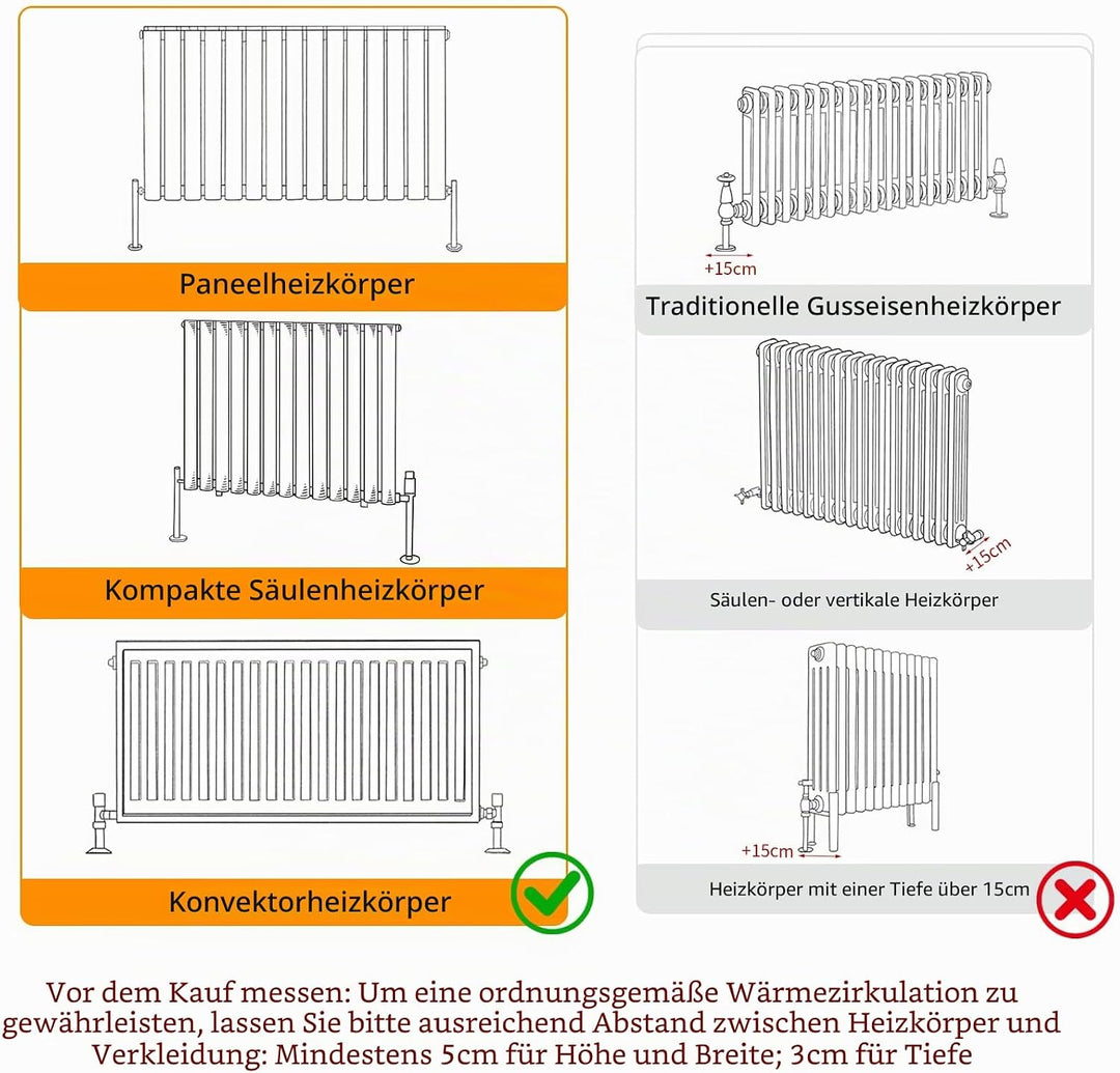 FATIVO Heizkörperverkleidung 101×172×19 cm Hohe Heizkörperabdeckung Horizontal Holz Weiss aus MDF la