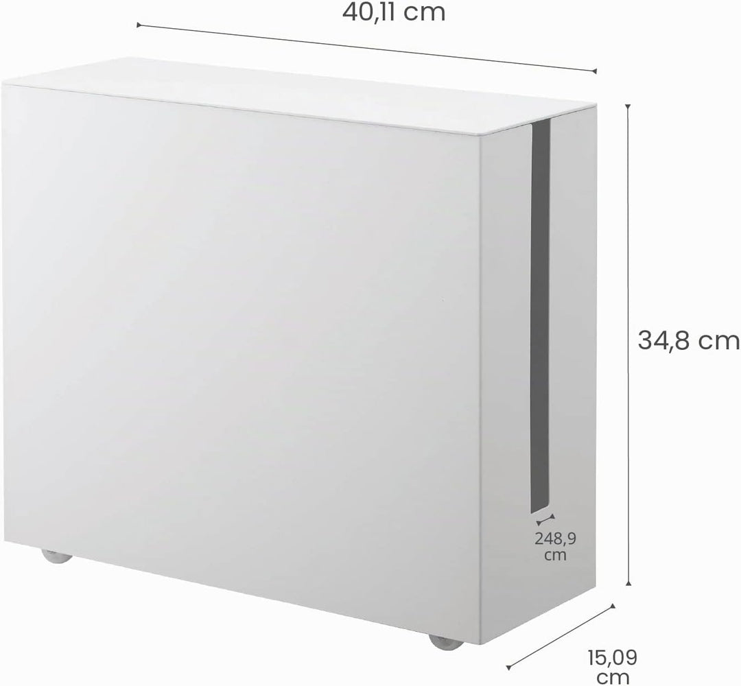 YAMAZAKI Tower Kabelabdeckungen, Metall, Weiss, One Size