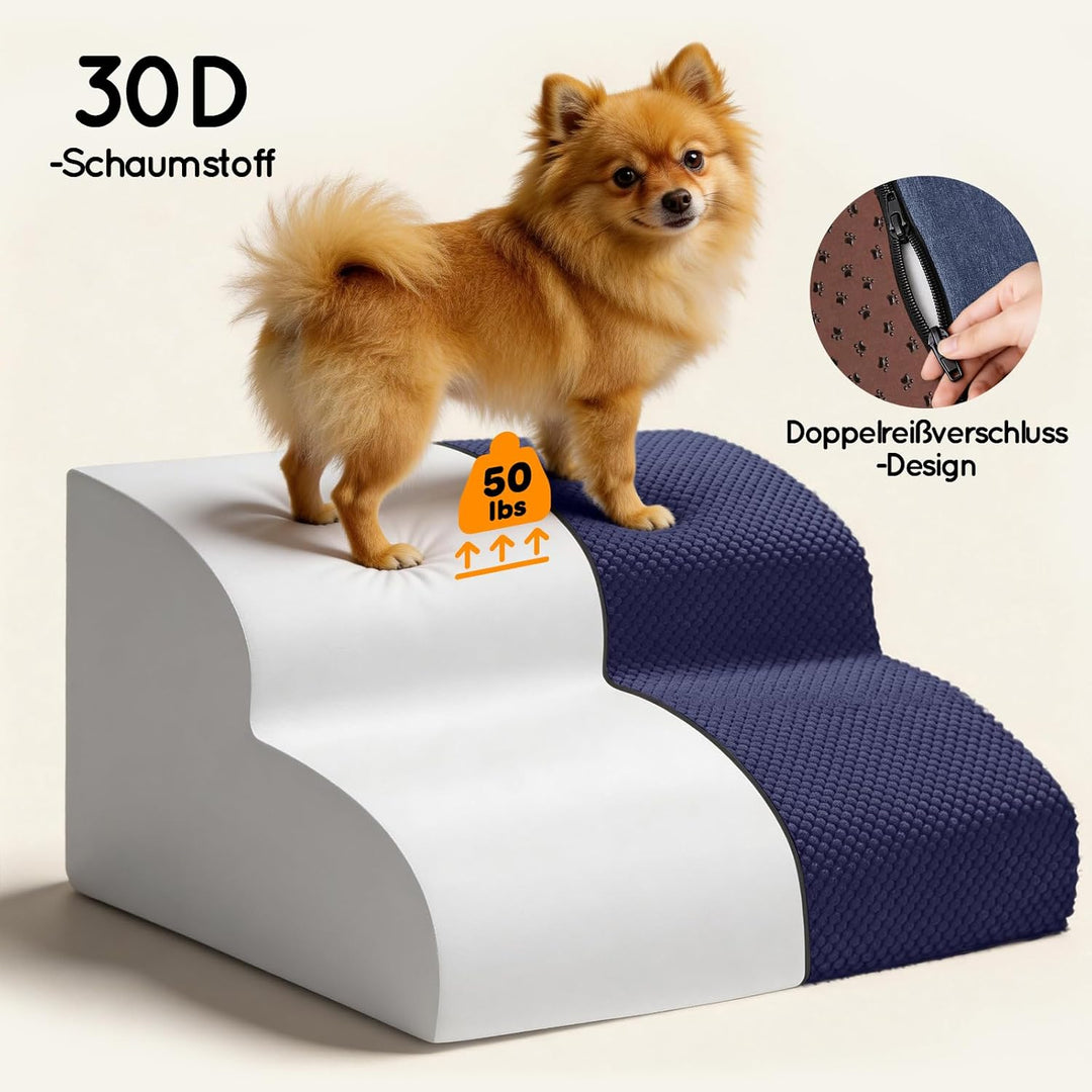 HEVOL Hundetreppe 2 Stufen,40cm Hogh Haustiertreppe Katzentreppe aus Schwamm für Hunde&Katzen,Tragba