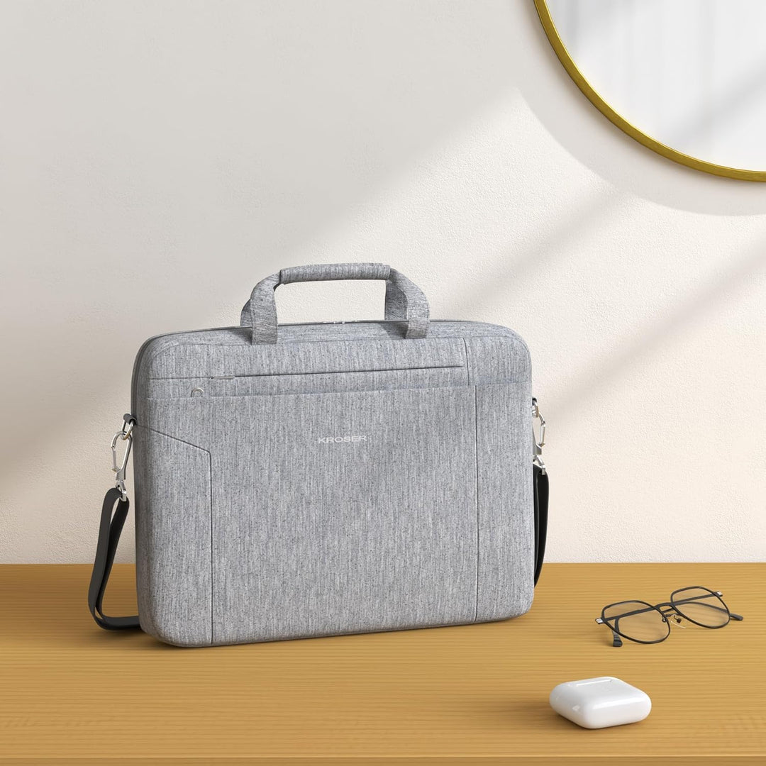 KROSER Laptop Tasche 15.6 Zoll Notebooktasche Aktentasche Tablet Tasche Schulter Umhängetasche Wasse