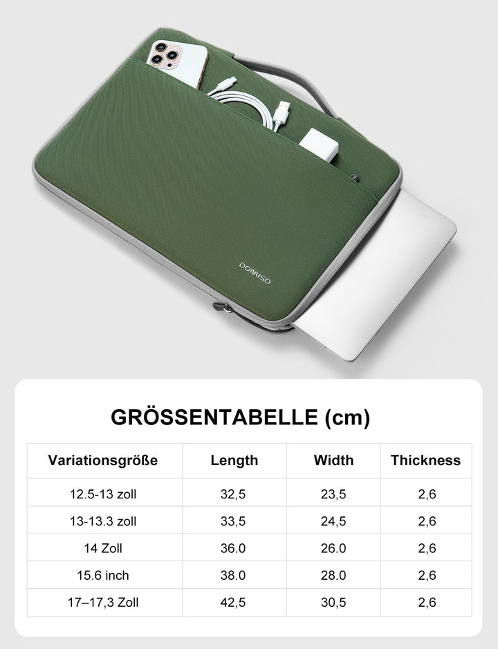DOMISO Laptoptasche 14 zoll Laptop Hülle Tasche Kompatibel mit 15 Zoll MacBook Air M4/A3241 M3/A3114