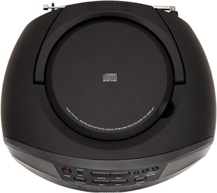 Aiwa BBTU-500DAB/BK Tragbares DAB+ CD-Radio mit 2.4" Farbdisplay Bluetooth 5.0, USB, CD/CDR/RW/MP3,