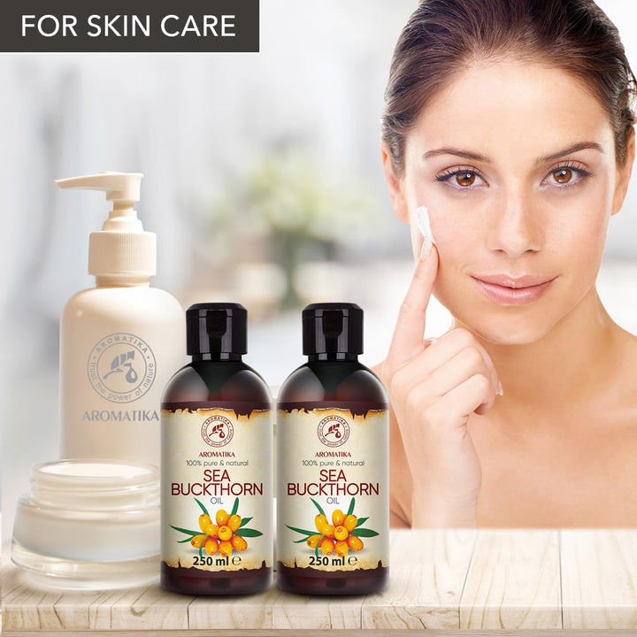 Sanddornöl Set 2x250ml - Hippophae Rhamnoides - Kaltgepresst - Sanddorn Öl - Sea Buckthorn Oil - Rei
