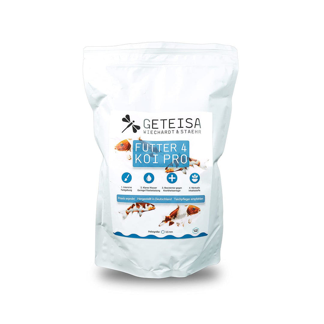 GETEISA Premium Koi Futter 5 kg - Hochwertige 4,5 mm Pellets für Intensive Farbgebung, Isländisches