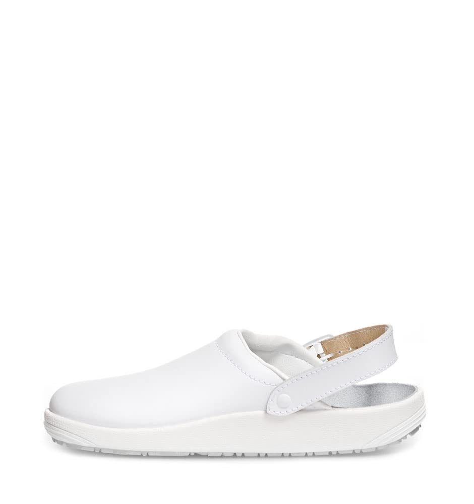 Abeba Clog 9200 - rubber Glattleder weiss, zertifiziert, 47 47 EU, 47 EU