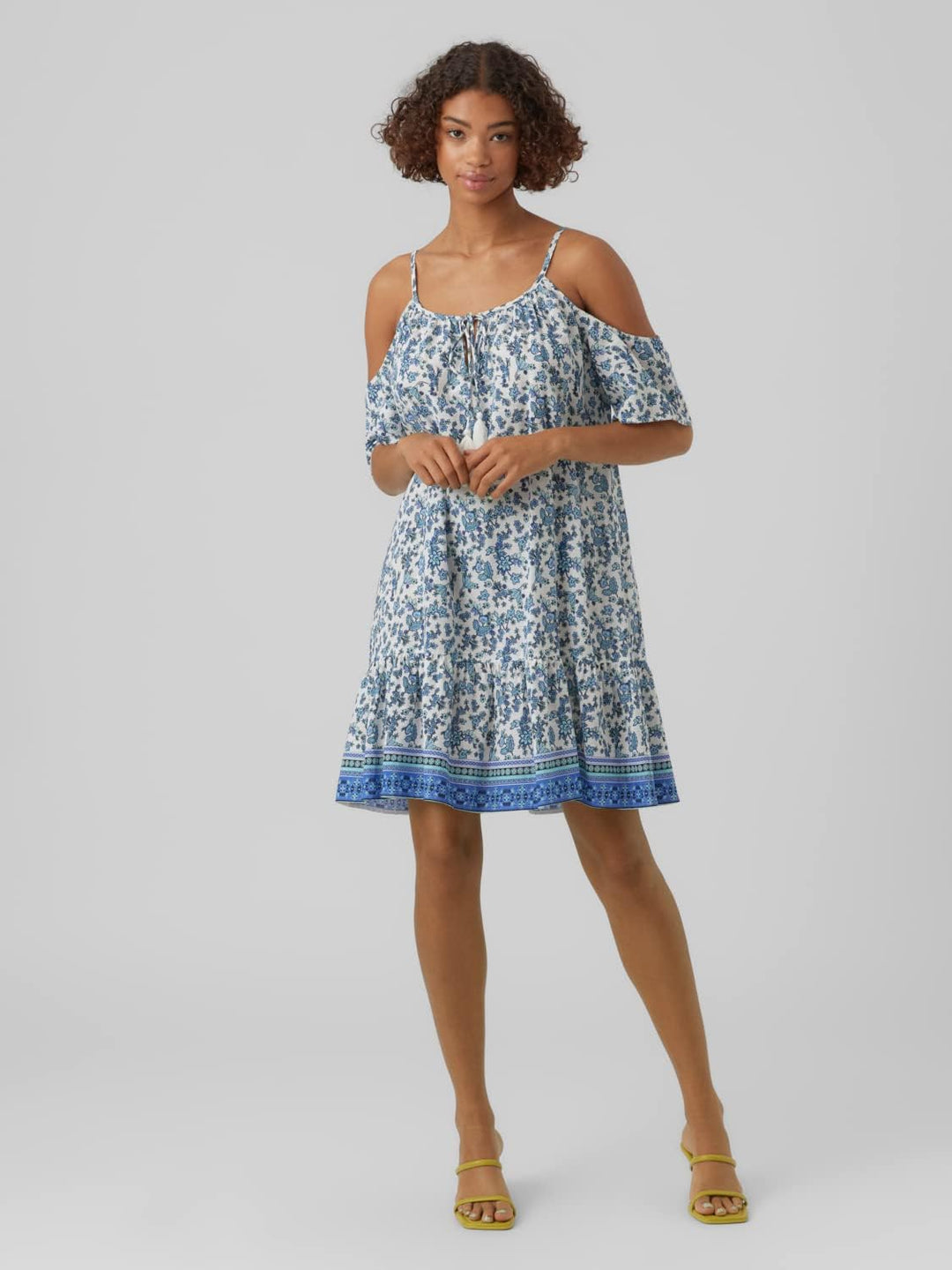VERO MODA Damen Kleid, Dazzling Blue/Aop:mira