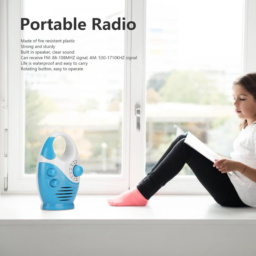 Zunate AM/FM-Radio, Multifunktionales Tragbares Dusche-Badezimmer-hängendes Musikradio Eingebauter L