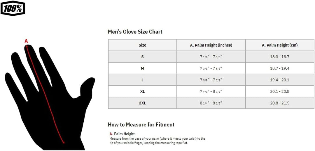 100% Ridefit Kurze Handschuhe für Herren S Mars - Grau Rot, S Mars - Grau Rot