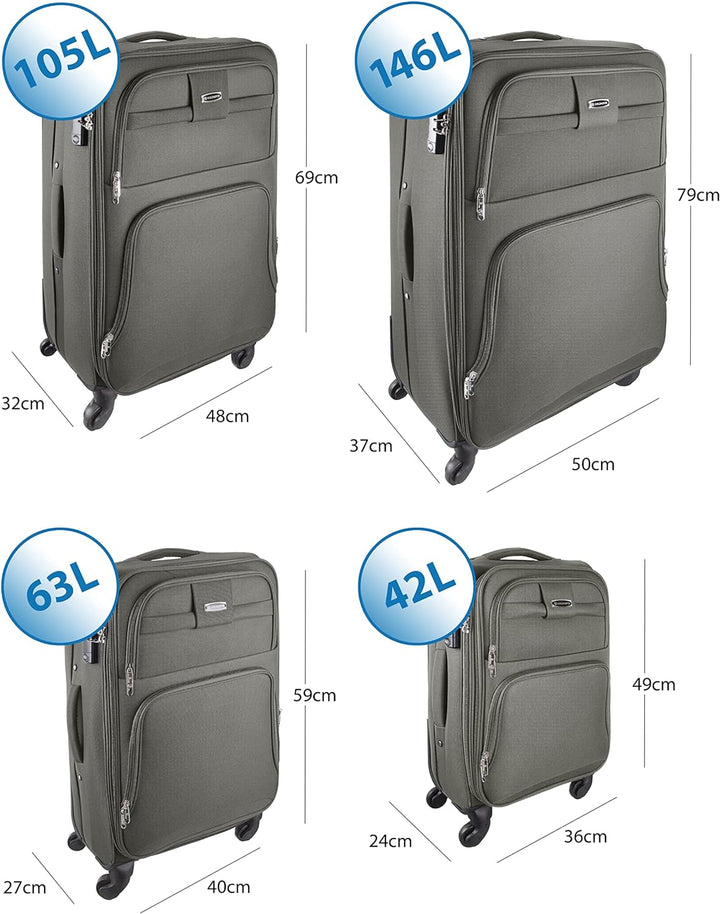 Goldhofer® Reisekoffer Set in 4 Grössen und 4 Farben (Grün), Grün