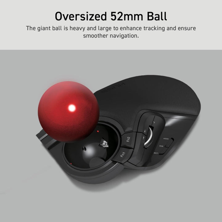 ELECOM 2,4 GHz kabellose Fingerbedienung, grosse Trackball-Maus, 8-Tasten-Funktion mit glatter Track