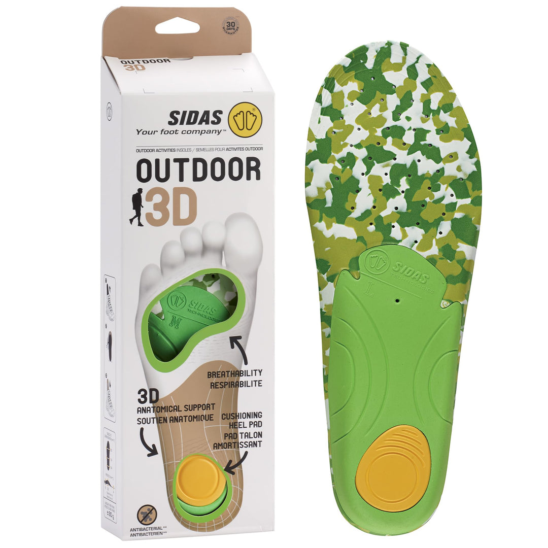 Sidas 3D Einlegesohlen für Wandern &amp; Outdoor-Aktivitäten 35-36 Grün, 35-36 Grün