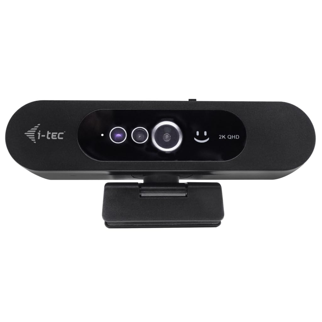 i-tec Solomon WH200 Webcam 2K mit Native Unterstützung für Windows Hello, Hochwertiges Mikrofon und