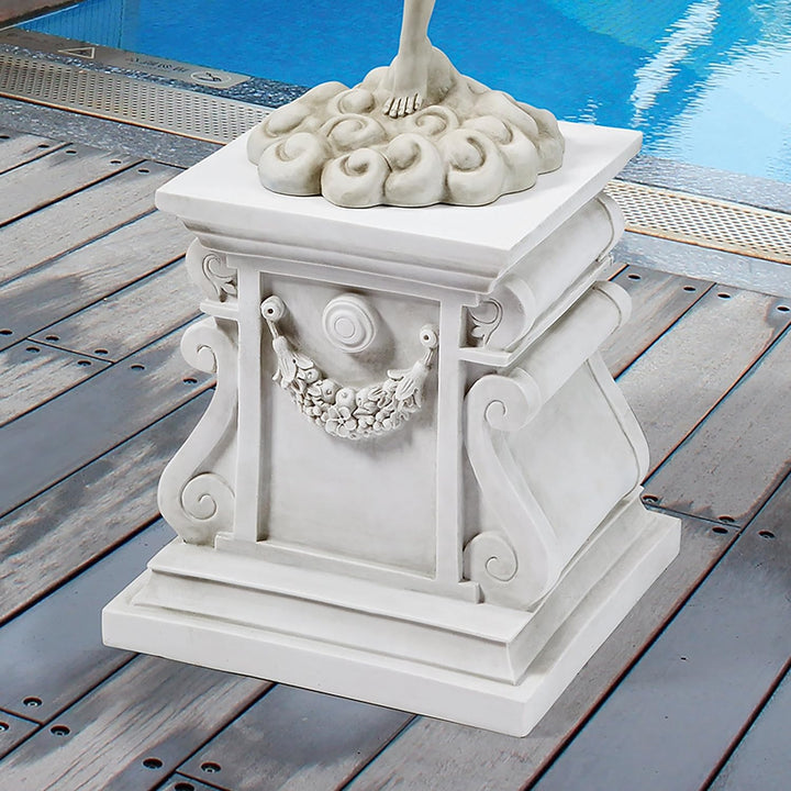 Design Toscano Klassische Statue Gartensockel Basisheber, Polyresin, Antikes Steingrau, gross 38 cm