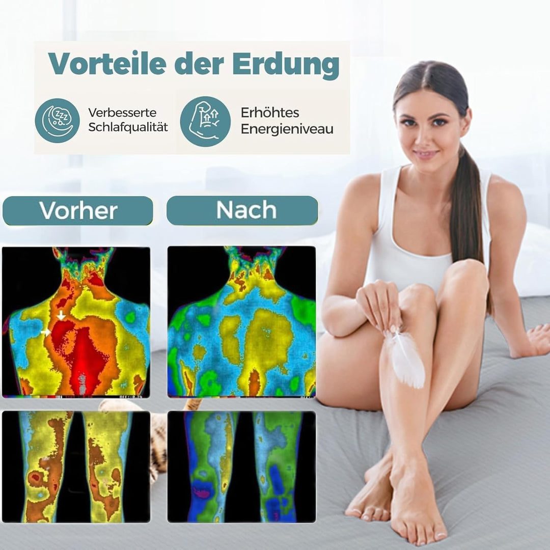 RIQINXIN Silberfaser Erdungsmatte Atmungsaktive Erdungsbettmatte für Besseren Schlaf Erdungsbettlake