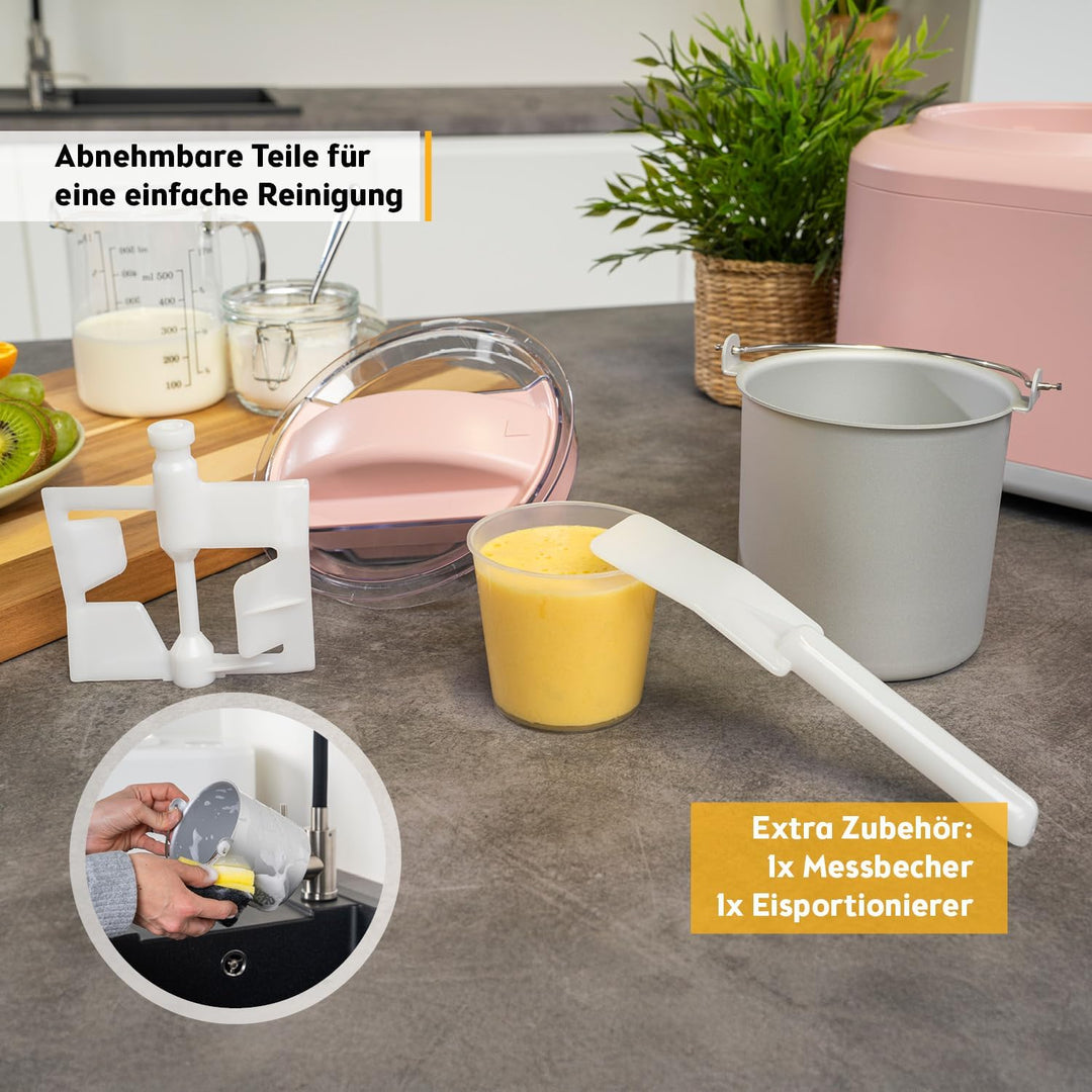 TZS First Austria - Eismaschine 1L mit Kompressor 3 in 1 - Ice Cream Maker 100W selbstkühlend für Fr