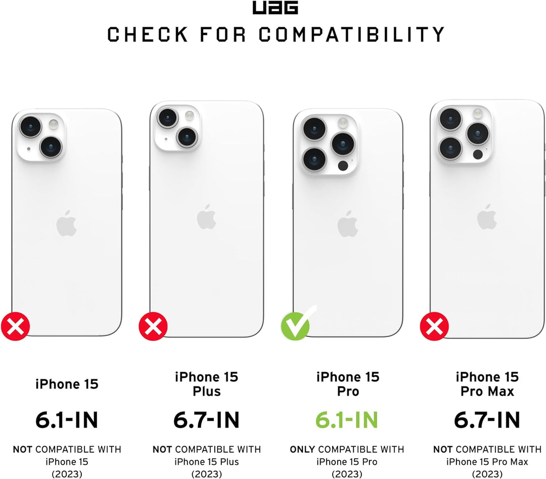URBAN ARMOR GEAR Plasma Hülle kompatibel mit Apple iPhone 15 Pro [Wireless Charging kompatibles Cove