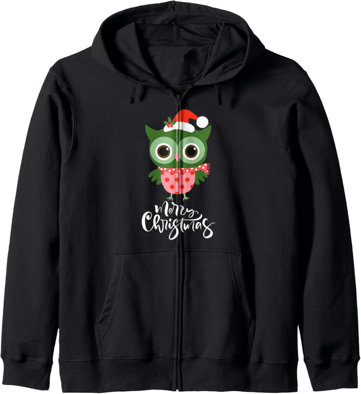 Frohe Weihnachten Geschenke Eule Design Vogel Nerd Kapuzenjacke