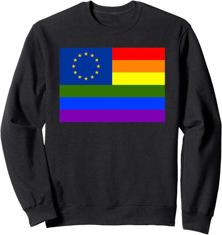 Gay Pride, Regenbogen Fahne Flagge, Europa Sterne, EU Symbol Sweatshirt