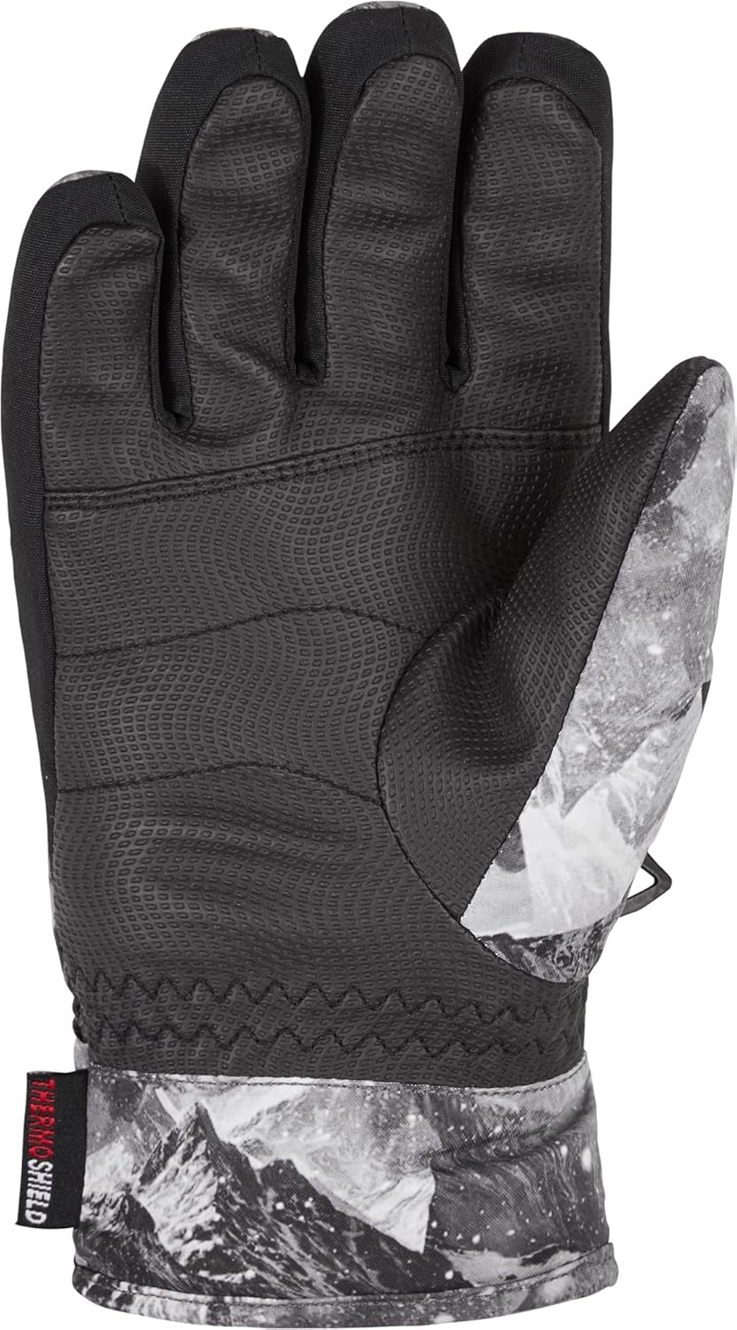 Ziener Unisex Kinder Labino Skihandschuhe 6 Grey Mountain Print, 6 Grey Mountain Print