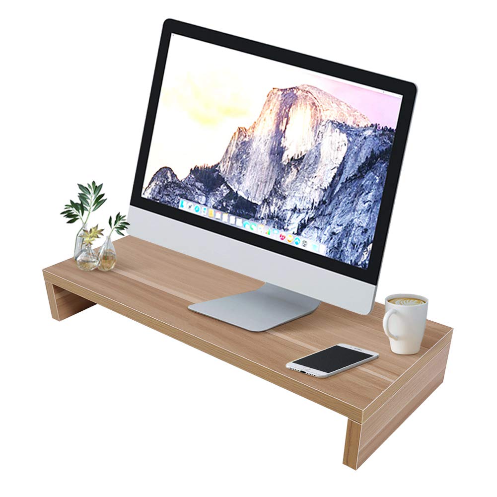 Monitorständer für Schreibtisch Holz, Computerständer für Desktop-Monitor Erhöhung Schreibtisch Comp