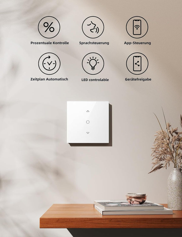 Wlan Rolladenschalter, Etersky Smart Rolladen Zeitschaltuhr mit Prozentfunktion, App Steuerbar und k