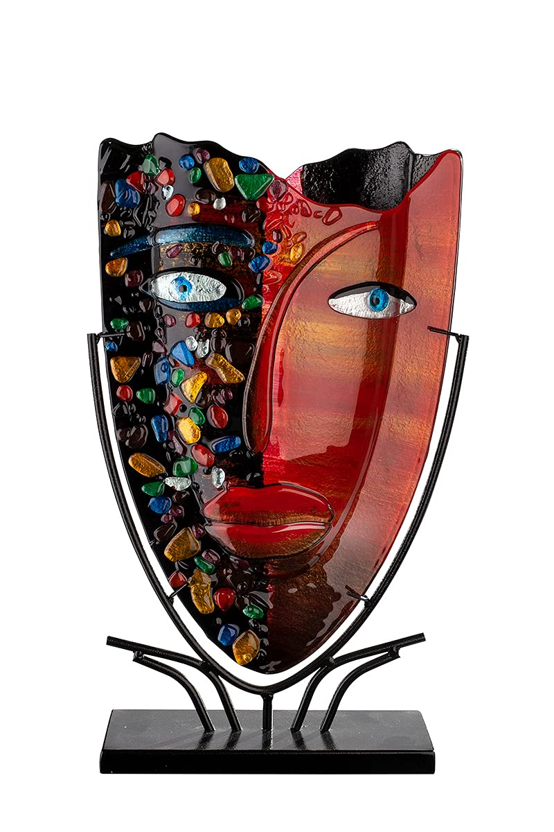 GILDE GLAS art Design Vase - Deko Wohnzimmer - Geschenke für Frauen H 46 cm
