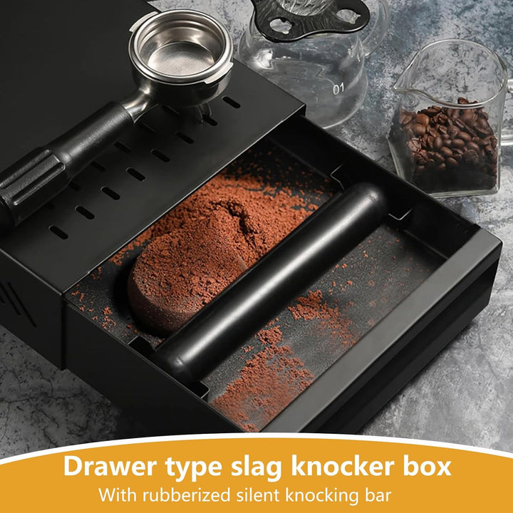 Kaffee-Klopfbox-Schublade, Kaffeesatz-Klopfbehälter mit Abnehmbarer Klopfstange Espresso-Klopfbox-Sc