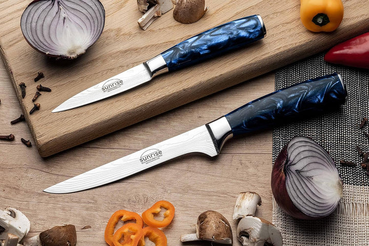 Rockingham Forge Ausbeinmesser, Sunrise Kollektion, 15cm, 6 Zoll, Blauer Harzgriff, Klinge aus Rostf