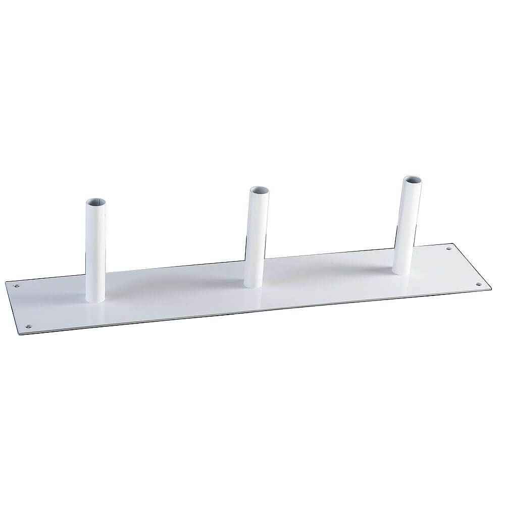 Deco Woerner Metallständer weiss Standplatte Metall-Ständer 73 cm 3 Aufnahmen 2,5 cm Ø