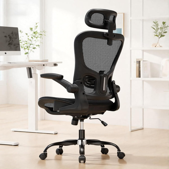 GTPLAYER Bürostuhl Ergonomisch, Schreibtischstuhl mit Verstellbarer Kopfstütze, Armlehnen, Lendenwir