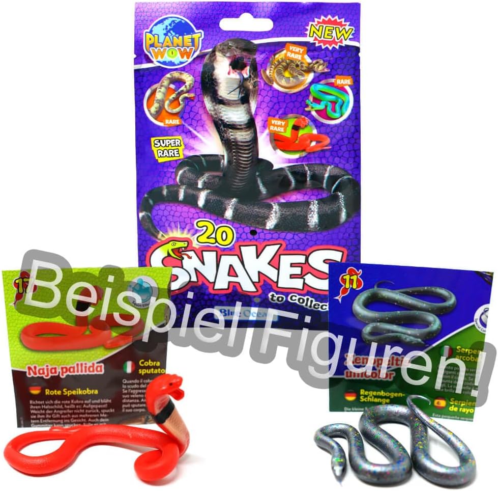 Generisch Blue Ocean Snakes Sammelfiguren 2024 - Planet Wow Farbwechsel Schlange Figur - 3 Tüten