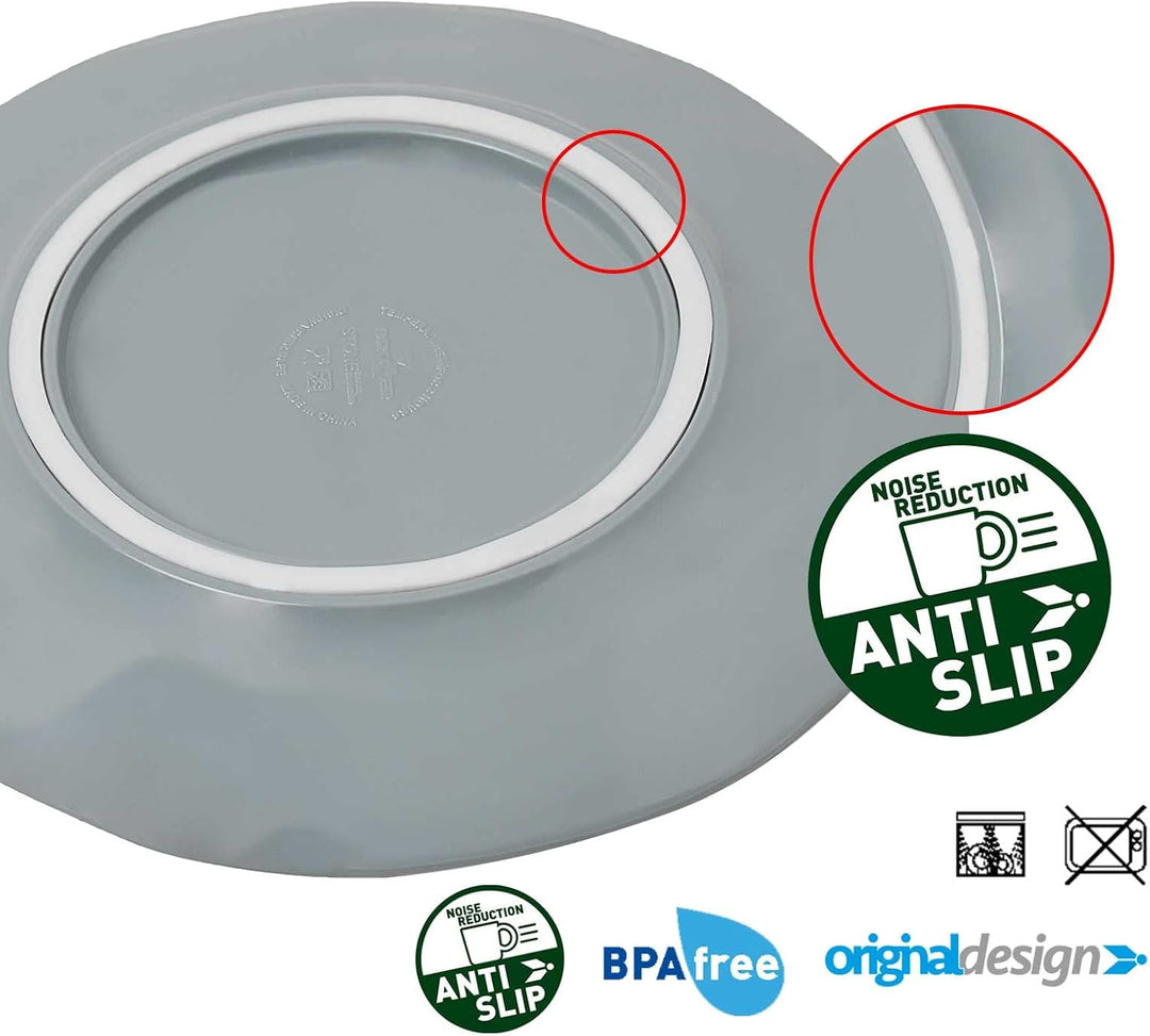 BRUNNER Campinggeschirr Melamin 2-4 Personen (Set: 8, 12, 16 oder 36 Teilig) - Venetian SEA Green -