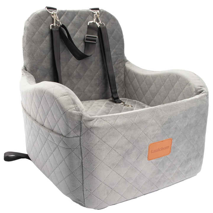 Lealchum Hund Booster Autositz für kleine/mittlere Hunde, Ultra weicher Stoff Auto Hundesitz mit erh