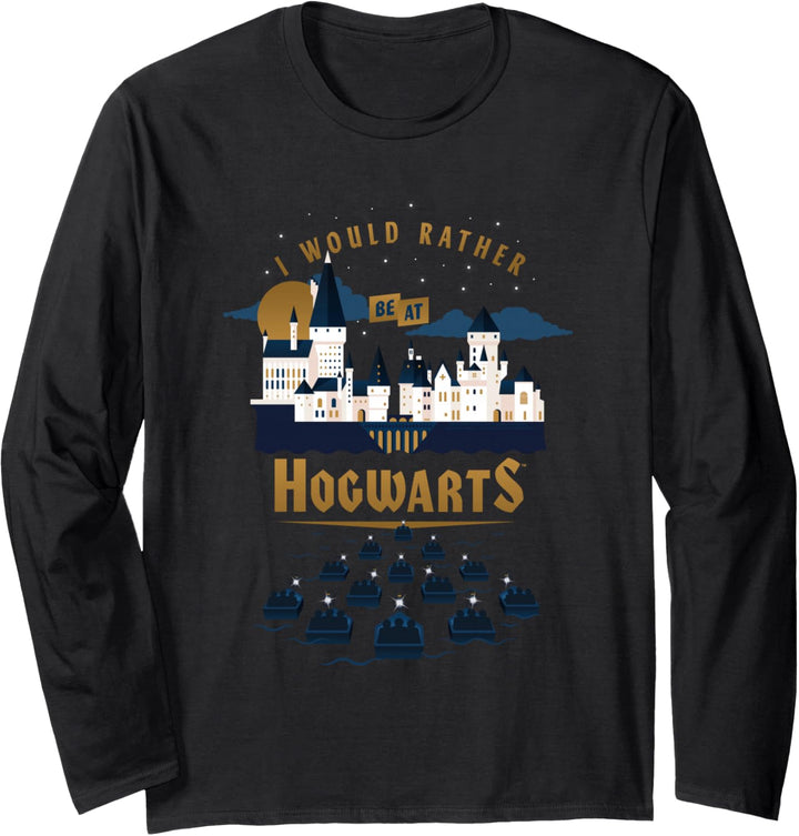 Harry Potter I Would Rather Be At Hogwarts Langarmshirt