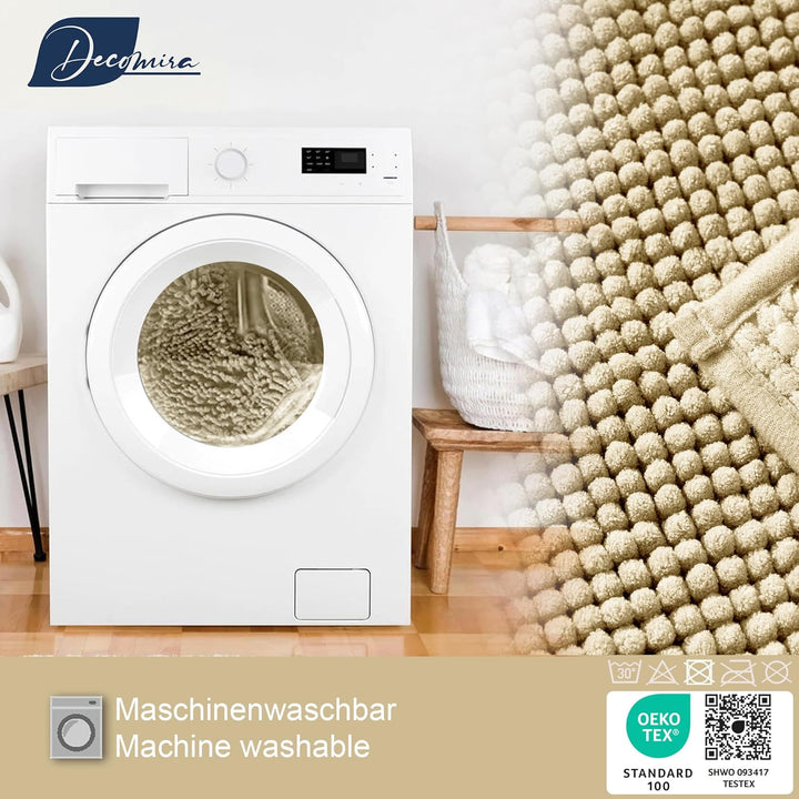 Decomira Badematte rutschfest | Als Badteppich Set kombinierbar | Badezimmer-Teppich Bad-Vorleger wa