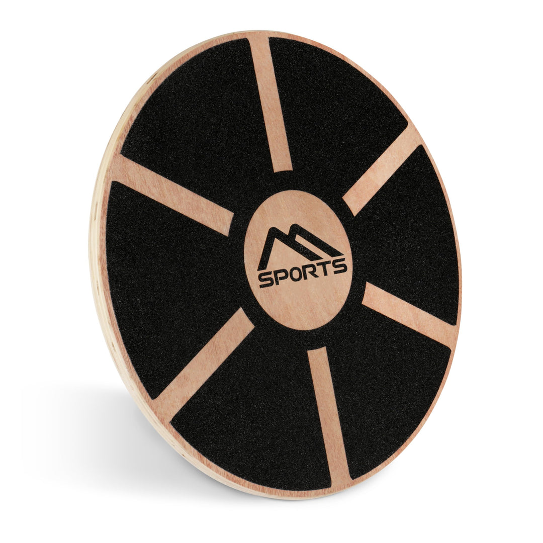 MSPORTS Balance Board aus Holz 39 cm Durchmesser inkl. Balance Übungsposter + Workout App GRATIS The