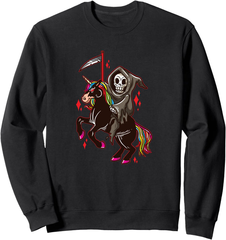 Sensenmann reitet Einhorn Sweatshirt