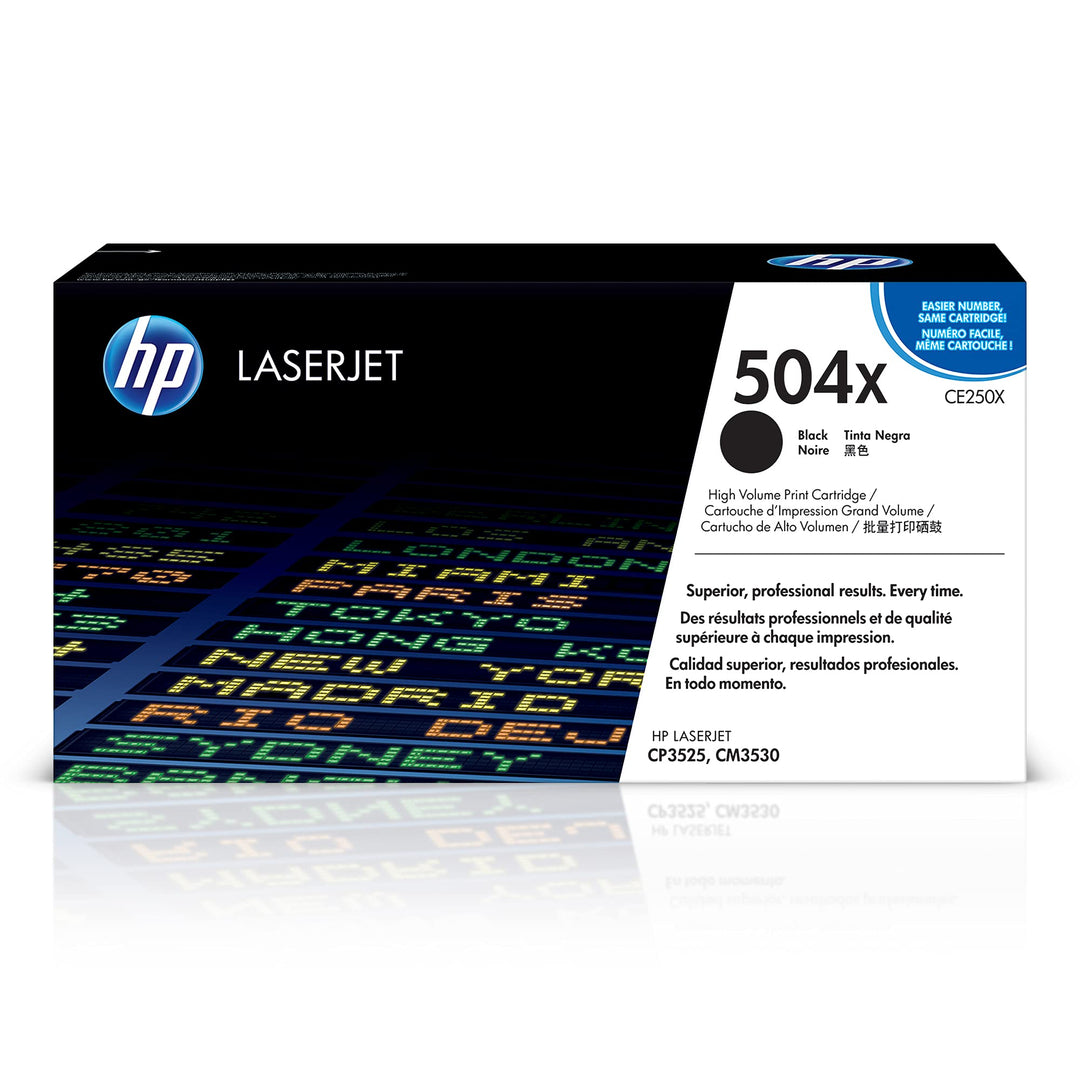 HP 504X Schwarz Original LaserJet Tonerkartusche mit hoher Reichweite Schwarz XL 10.500S, Schwarz XL