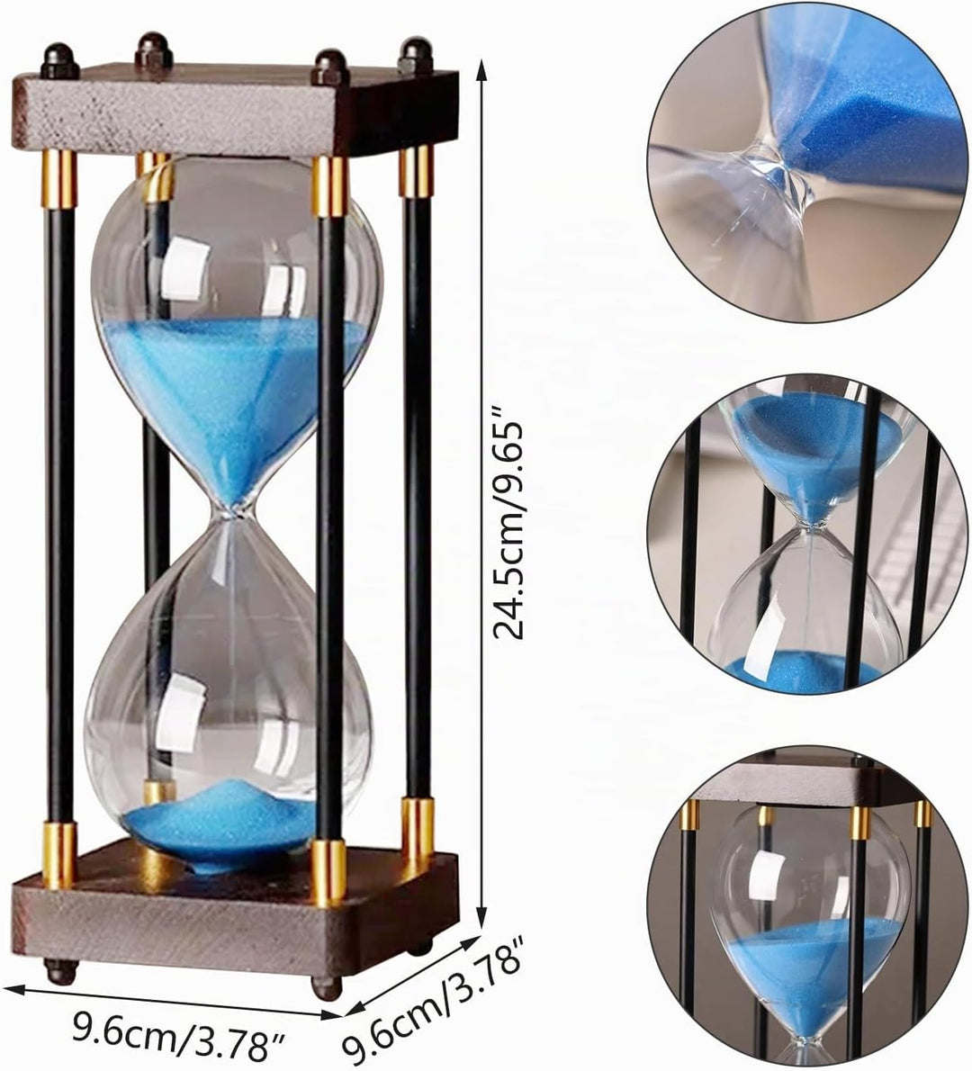 Grosse Sanduhr 60 Minuten, Sanduhr aus Holz, Regenbogen Glas Deko Sanduhren, Geschenk Sanduhr, für H