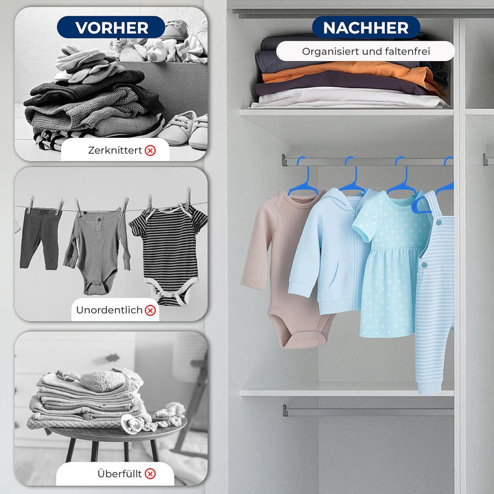 SereneLife Kinderkleiderbügel 20er Set – Kleiderbügel Kinder & Baby Kleiderbügel Kunststoff & rutsch