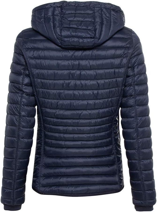 camel active Damen leichte Steppjacke mit abnehmbarer Kapuze 44 Blouson Schwarz, 44 Blouson Schwarz
