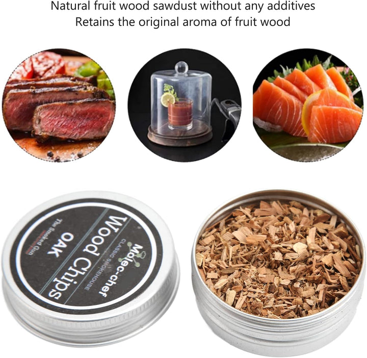 8 STÜCKE Räucherholz-Chips, Whisky-Holz-Chips-Cocktail-Raucher-Kit für Anfänger, Professionelle Bark