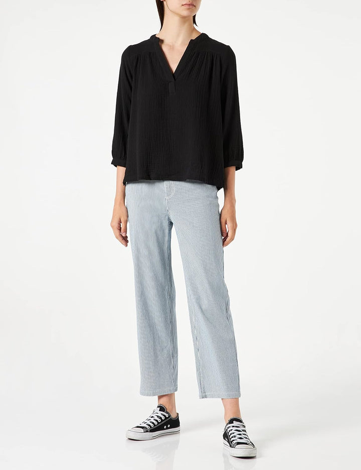 PART TWO Damen Paripw Bl Relaxed Fit Blouse, Schwarz