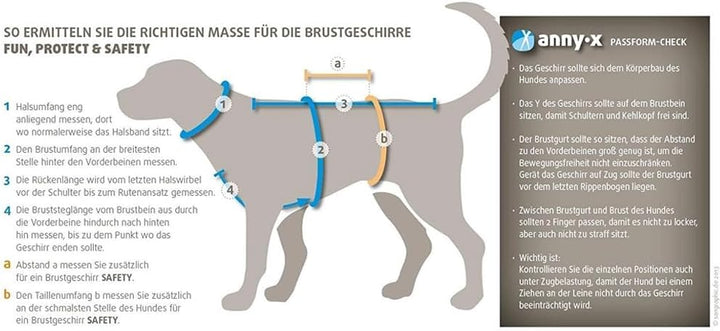 anny-x Brustgeschirr Fun schwarz blau- Grösse L schwarz blau L, schwarz blau L