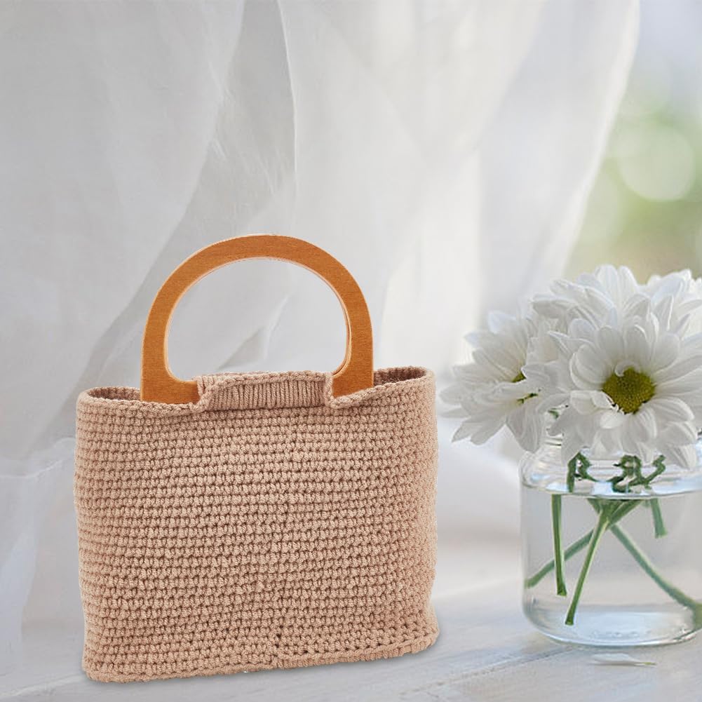 FREEBLOSS Häkelset Handtaschen Bastelset Häkelanfänger Set mit Anleitung Häkeltaschen Set mit Lederb
